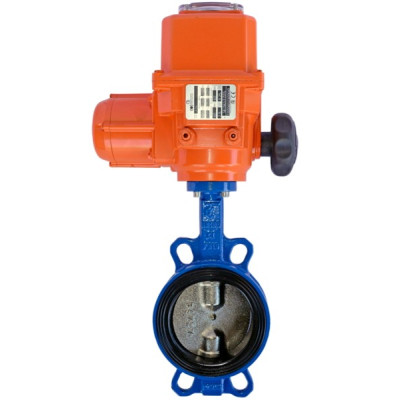 Затвор дисковый поворотный чугунный Tecofi VP3448-04EP0125OA8001 межфланцевый Ду 125 Ру16 с электроприводом Bernard OA15 380В