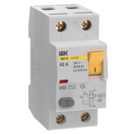 Выключатель дифференциальный (УЗО) IEK KARAT ВД3-63 2P 40А 300мА 6кА тип AC