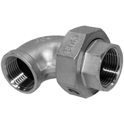 Американка угловая вр/вр нержавеющая, AISI304 DN25 (1"), (CF8), PTFE, PN16