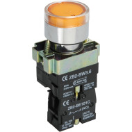 IEK BBT50-BW-K05 Кнопка LAY5-BW3561 c подсветкой желтая 1з