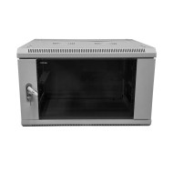 Шкаф настенный 9U Netko серия WMA (Wall Maestro) (600х600х500), передняя дверь стекло, разборный, серый, "А"