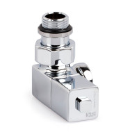 Вентиль вертикального подключения SR Rubinetterie левый, серия Esedra 1/2", цвет никель матовый