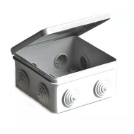 Коробка распределительная Ruvinil ОП 100х100х50мм 8 вводов откидная крышка IP54 серый