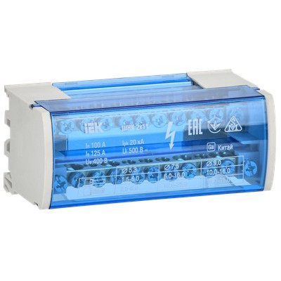 Шины на DIN-рейку в корпусе (кросс-модуль) IEK ШНК 2х11 L+PEN