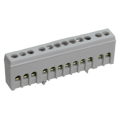 Шина IEK нулевая в корп. изол. на DIN-рейку ШНИ-6х9-10-К-Ср