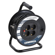 Удлинитель на катушке GENERICA 4х30м 2P+PE 10А УК30 с термозащитой 3х1.0кв.мм