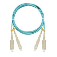 Шнур NIKOMAX волоконно-оптический, соединительный, многомодовый 50/125мкм, стандарта OM3, SC/UPC-SC/UPC, двойной, полимерный материал нг(A)-HF, 2мм, аква, 1м