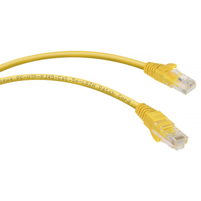 Патч-корд Rj-45 Cabeus PC-UTP-RJ45-Cat.5e-2m-YL-LSZH кат.5е 2 метра желтый