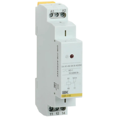 Реле промежуточное модульное IEK OIR 1 контакт (16А) 24В AC/DC