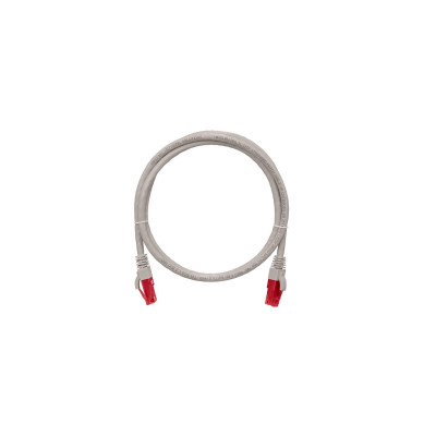 Коммутационный шнур NIKOMAX U/UTP 4 пары, Кат.6a (Класс Ea), 500МГц, 2хRJ45/8P8C, T568B, заливной, с защитой защелки, многожильный, BC (чистая медь), 24AWG (7х0,195мм), LSZH нг(А)-HFLTx, серый, 0.5м