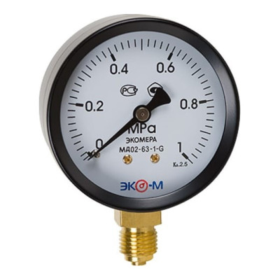 Манометр Экомера МД02-63мм 0..1,0МПа G1\4
