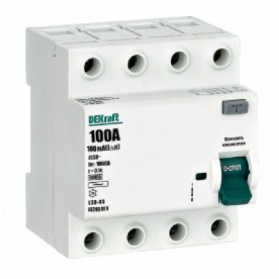 Выключатель дифференциального тока Dekraft УЗО 03-6кА-4P-100А-100-AC