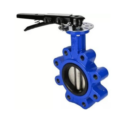 Затвор дисковый поворотный DN.ru WBV1616N-2W-Fb-H Ду125 Ру16 LUG межфланцевый, корпус - высокопрочный чугун GGG45/QT450, диск - высокопрочный чугун GGG45/QT450, уплотнение - NBR, с ISO-фланцем F07, квадрат 14х14, с рукояткой